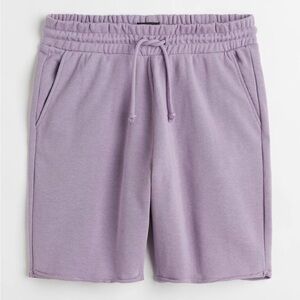 H&M Men's Light Purple regular fit coupe standard Athletic sweat Shorts